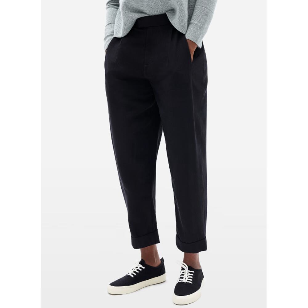 Everlane Womens The Put-Together Pleat Pants Size 2 Black Taper Lyocell NWOT